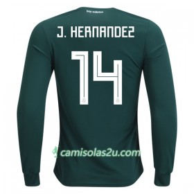 Camisolas de Futebol México J.Hernandez 14 Equipamento Principal Copa do Mundo 2018 Manga Comprida